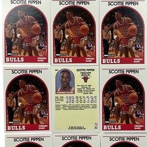 Scottie Pippen Card 244 1989-90 NBA Hoops Chicago Bulls Lot of 50 Cards